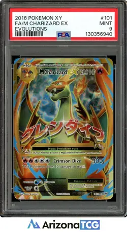 Pokemon 2016 M Charizard EX 101/108 Full Art XY Evolutions PSA 9 - Image 1