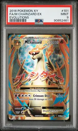 Pokemon TCG XY Evolutions 2016 Charizard EX #101/108 FA/M PSA Graded Mint 9 - Image 1