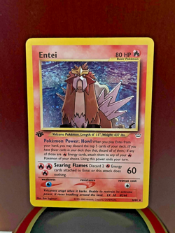 Entei 6/64 Holo Rare 1st Edition Neo Revelation Pokemon TCG - Image 1