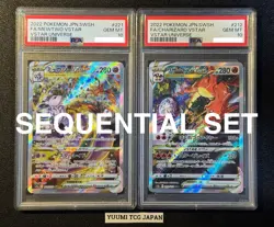 PSA10 SEQUENTIAL Charizard 212/172 Mewtwo 221/172 SAR VSTAR Universe Pokemon - Image 1