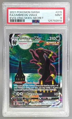 125792810 Umbreon VMAX 2021 Pokemon Sword & Shield Evolving Skies #215/203 PSA 9 - Image 1