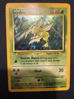 Jungle Scyther 10/64 Holo Rare Unlimited No Symbol Pokemon TCG 1999 - Image 1