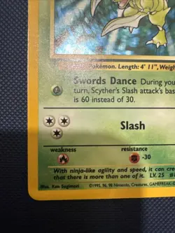 Jungle Scyther 10/64 Holo Rare Unlimited No Symbol Pokemon TCG 1999 - Image 2