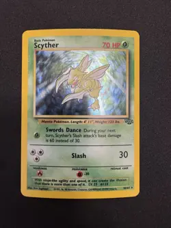 Pokemon Jungle Scyther TCG Holo Rare Card 10/64 Unlimited Vintage 1999 WOTC - Image 1
