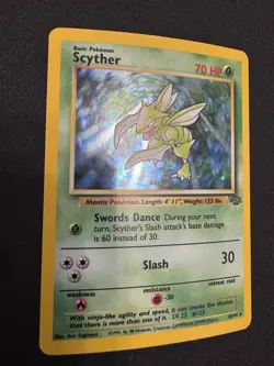 Pokemon Jungle Scyther TCG Holo Rare Card 10/64 Unlimited Vintage 1999 WOTC - Image 3