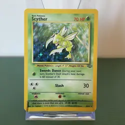 Scyther 10/64 Pokemon Card TCG Jungle Set Unlimited Holo Rare - Image 1