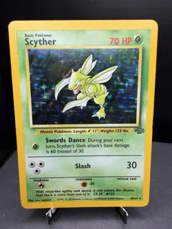 Pokemon TCG WOTC Jungle Scyther 10/64 Holo Rare Unlimited LP - Image 1