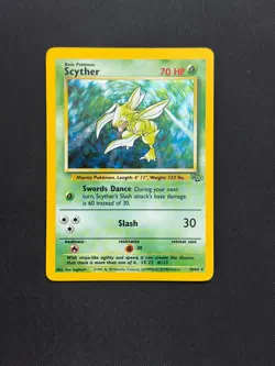 Scyther 10/64, Holo Rare Jungle Unlimited, 1999 Vintage Pokemon TCG, LP+/NM- - Image 1