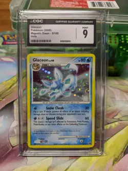 Pokemon TCG Glaceon LV.44 Holo Rare Card Majestic Dawn 5/100 CGC 9 MINT 🌟 - Image 1