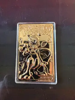 1999 Burger King 23K Gold‑Plated Mewtwo Pokemon Card - Loose, No PokeBall or COA - Image 1