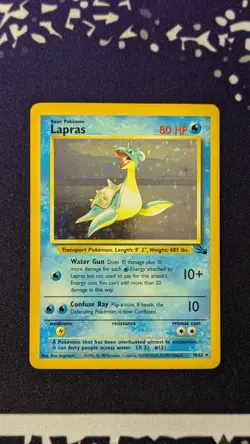 Lapras 10/62 Fossil Holo Rare Vintage Pokemon Card WOTC - Image 1