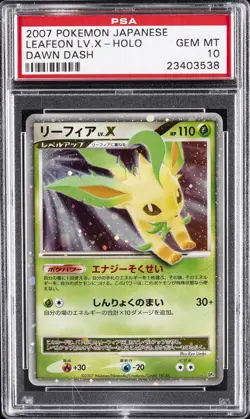 2007 POKEMON JPN DIAMOND & PEARL DAWN DASH LEAFEON LV.X-HOLO PSA 10 - Image 1