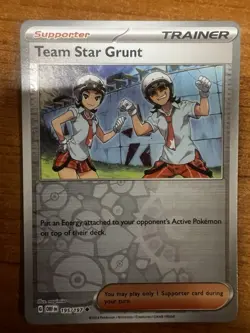 NM Pokemon Obsidian Flames Team Star Grunt Reverse Holo 195/197 - Image 1