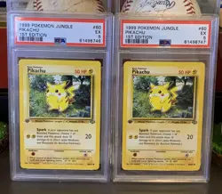 TWO! 1999 Pokemon Jungle Pikachu #60/64 1ST EDITION! PSA 5 EXCELLENT - Image 1