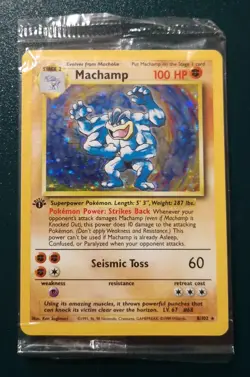 Pokemon Machamp Holo 8/102 Base Set 1st Edition - Factory Sealed Promo WOTC - Image 1