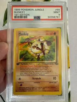 1999 Pokemon - 1st Edition Mankey Non-Holo Jungle 55/64 - PSA 9 Mint! - WOTC - Image 2