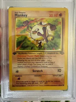 1999 Pokemon - 1st Edition Mankey Non-Holo Jungle 55/64 - PSA 9 Mint! - WOTC - Image 3