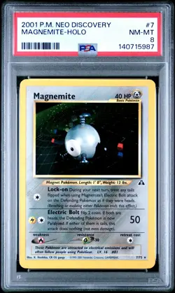 2001 POKEMON NEO DISCOVERY #7 MAGNEMITE-HOLO PSA 8 - Image 1