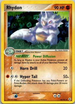 Pokemon Hidden Legends Rhydon 46/101 EX Reverse Holo NM - Image 1