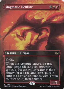 Magmatic Hellkite (Borderless) - FOIL - R Tarkir: Dragonstorm 380 - MTG - Image 1