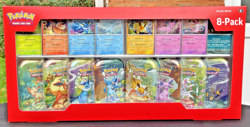 POKEMON TCG PRISMATIC EVOLUTIONS MINI TIN 8-PACK ART SET 2025 COSTCO EXCLUSIVE! - Image 1
