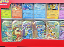 POKEMON TCG PRISMATIC EVOLUTIONS MINI TIN 8-PACK ART SET 2025 COSTCO EXCLUSIVE! - Image 4