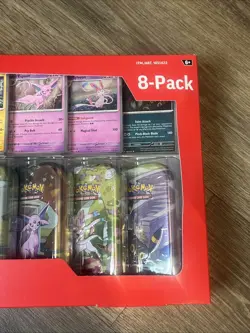 Pokemon Prismatic Evolutions 8-Pack Mini Tins (2 Pack per tin) Costco Bundle NEW - Image 2