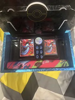 Phantasmal Flames Charizard UPC Play Mat, Sleeves, Deck Box, Dice & Coin - Image 1