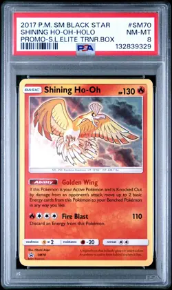 Shining Ho-Oh SM70 Shining Legends Black Star Promo Pokemon TCG PSA 8 NM-MT - Image 1
