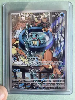 Pokemon TCG Squirtle Stellar Crown Illustration Rare Holo Card 148/142 Sv07 - Image 1