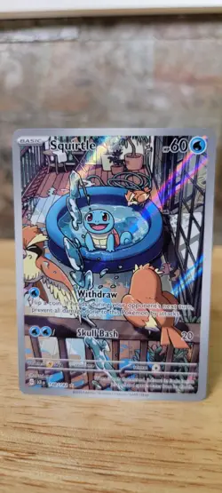 Pokemon TCG Squirtle Stellar Crown Illustration Rare Holo Card 148/142 Sv07 - Image 1