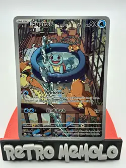 Pokemon TCG Squirtle Stellar Crown Illustration Rare Holo Card 148/142 Sv07 - Image 1