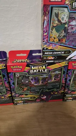 Set Of 5 Pokemon TCG Mega Battle Deck (Mega Gengar ex) Factory Sealed Diancie EX - Image 3