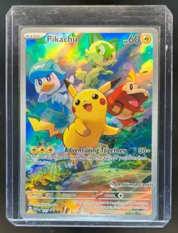 2023-25 Pokemon SV Black Star Promos SVP EN Pikachu Pokemon Center Stamp #027 - Image 1