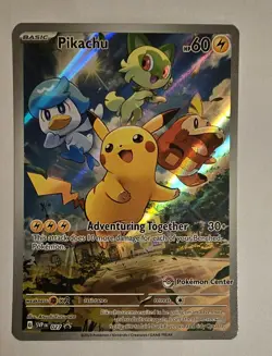 Pikachu SVP 027 Pokemon Center Stamped Black Star Promo Paldea Evolved - Image 1