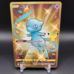 Pokemon TCG Mew 025/025 25th Celebrations Card Shiny Gold Mew MINT - Image 1