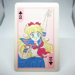 2 Minako Aino clover Sailor Moon Pretty Guardian Playing Cards NAKAYOSHI 1992 - Image 1