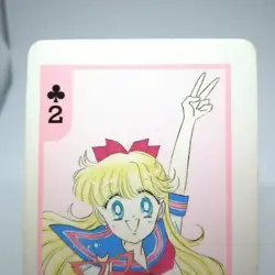 2 Minako Aino clover Sailor Moon Pretty Guardian Playing Cards NAKAYOSHI 1992 - Image 4