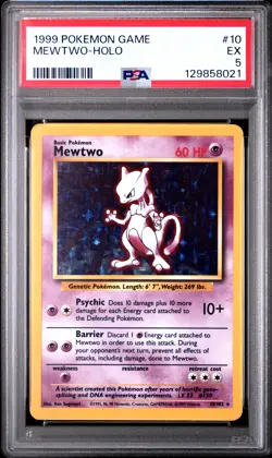 PSA 5 - MEWTWO HOLO - 10/102 GAME POKEMON - Image 1