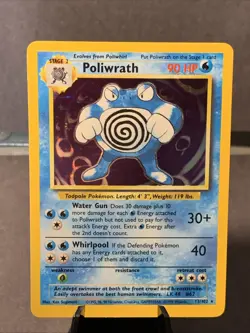 Pokemon TCG Poliwrath #13/102 Base Set Holo Rare Unlimited WOTC VTG 1999 NM - Image 1