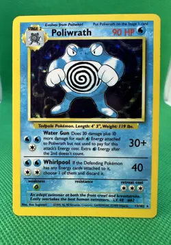 Pokemon TCG Poliwrath #13/102 Base Set Holo Rare WOTC VTG 1999 - Image 1