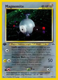 Magnemite - 7/75 - Pokemon Neo Discovery 1st Edition Holo Rare Card WOTC NM - Image 1