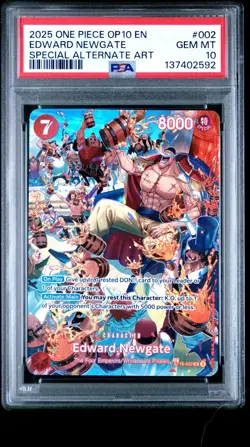 2025 ONE PIECE ST15-002 OP10 ROYAL BLOOD EDWARD NEWGATE WHITEBEARD PSA 10 - Image 1