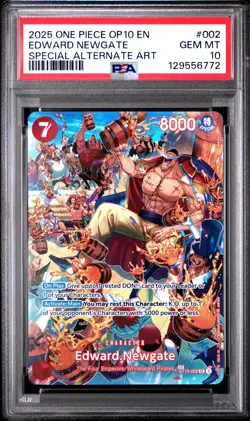 2025 ONE PIECE ST15-002 OP10 ROYAL BLOOD EDWARD NEWGATE WHITEBEARD PSA 10 - Image 1
