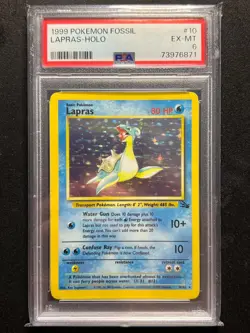 Lapras 1999 - 10/62 Fossil Holo Rare - PSA 6 Vintage Pokemon Card - Image 1