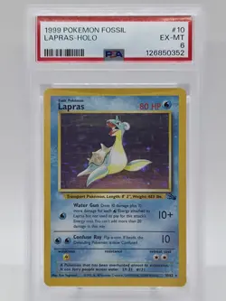 1999 Pokemon Fossil Lapras 10/62 Holo PSA 6 - Image 1