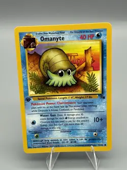 Pokemon TCG Omanyte 1st Edition Fossil 52/62 LP+ NM Vintage WOTC Fast Shipping - Image 1