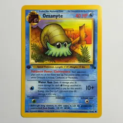 Pokemon TCG Omanyte Fossil 52/62 WOTC Vintage 1999 1st Edition - Image 1