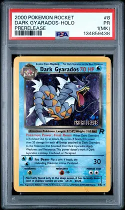 PSA 1 Dark Gyarados 8/82 Prerelease Holo Team Rocket 2000 Pokemon WoTC PR - Image 1