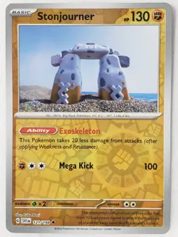 REVERSE HOLO Stonjourner 121/198 NM Yuka Morii Clay Scarlet Violet Pokemon Card - Image 1